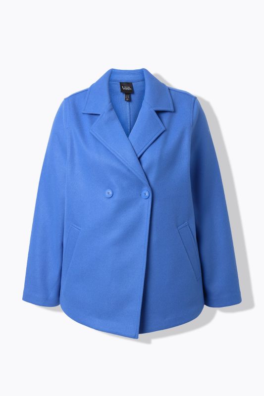 Caban en polaire, col à revers et manches longues, coupe évasée