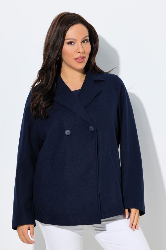 Caban en polaire, col à revers et manches longues, coupe évasée