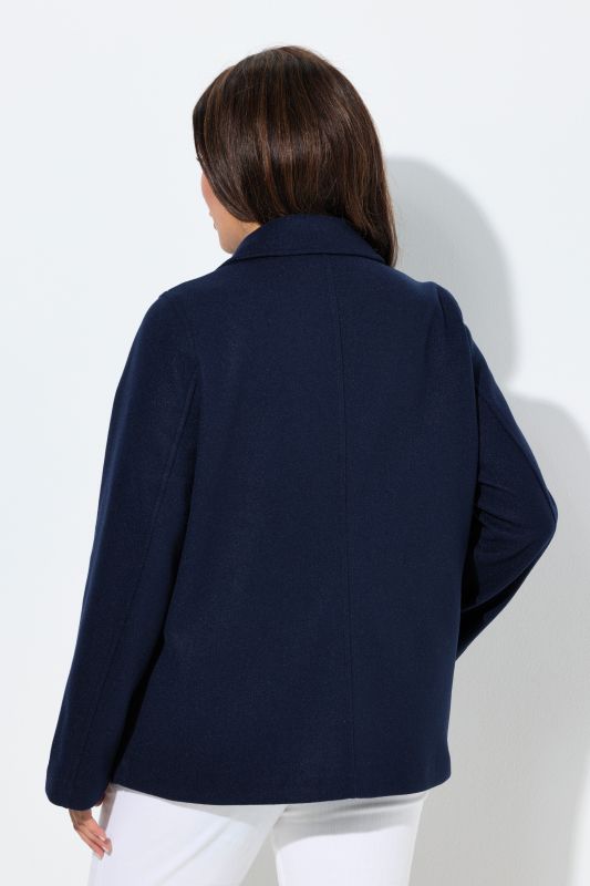 Caban en polaire, col à revers et manches longues, coupe évasée