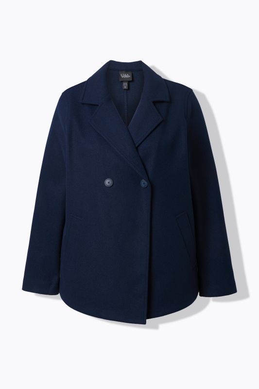 Caban en polaire, col à revers et manches longues, coupe évasée