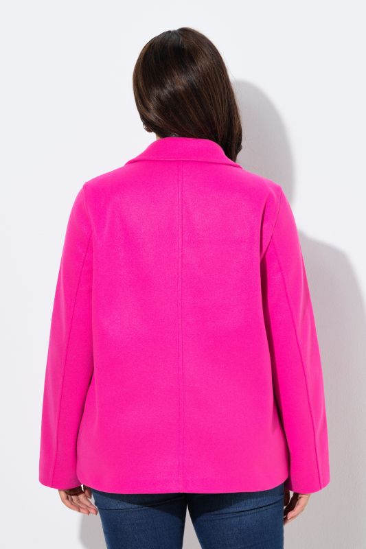 Caban en polaire, col à revers et manches longues, coupe évasée