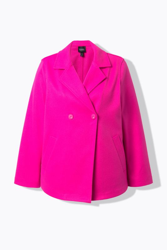 Caban en polaire, col à revers et manches longues, coupe évasée