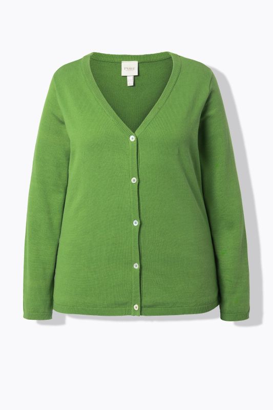 Cardigan twinset en coton bio, encolure en V et manches longues