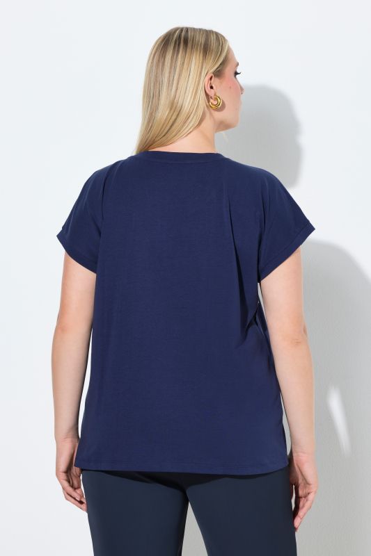 T-shirt oversize, motif à fleurs, décolleté rond et manches courtes