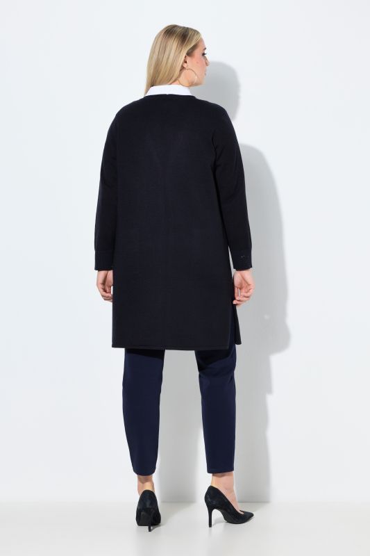 Cardigan encolure en V et manches longues, petits strass