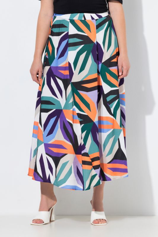 Jupe maxi motif à fleurs, taille élastique et coupe évasée