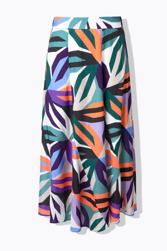 Jupe maxi motif à fleurs, taille élastique et coupe évasée