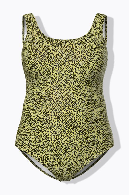 Maillot de bain à pois, sans bonnets souples, décolleté rond