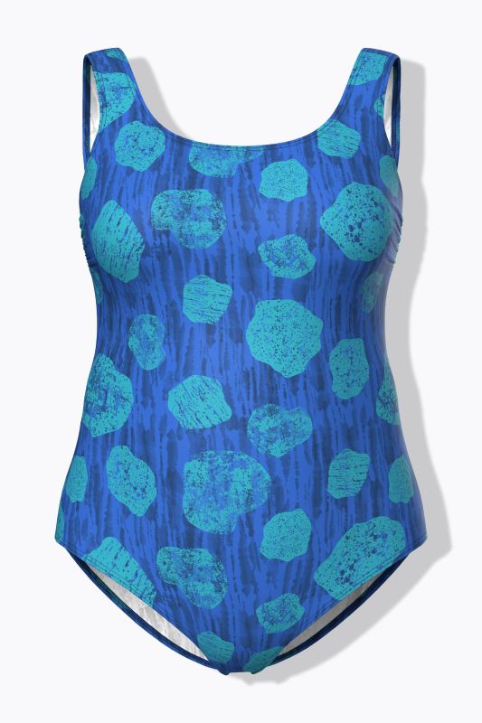 Maillot de bain motif grands points, sans bonnets souples, décolleté rond