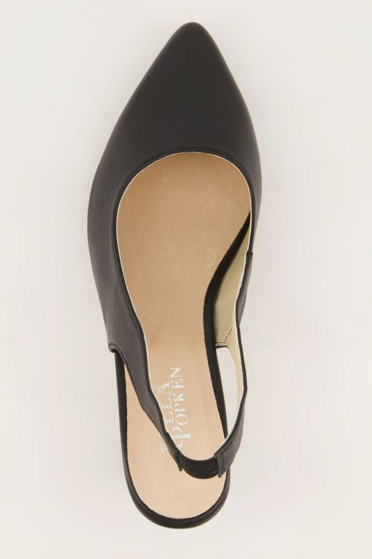 Escarpins en cuir, bride élastique à l'arrière - largeur H