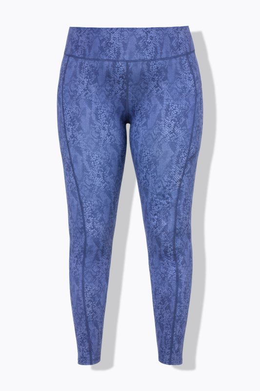 Collant de sport taille haute et longueur chevilles, imprimé peau de serpent et poche latérale