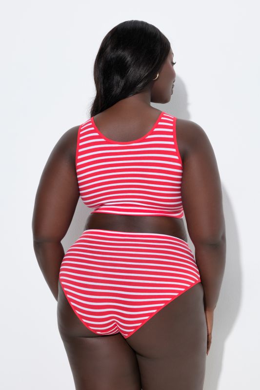 Lot de 2 brassières en coton bio, rayures/unie