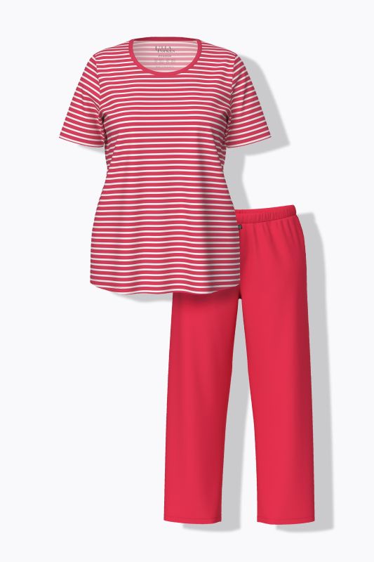 Pyjama 2 pièces en coton bio, pantalon + T-shirt col rond et manches courtes