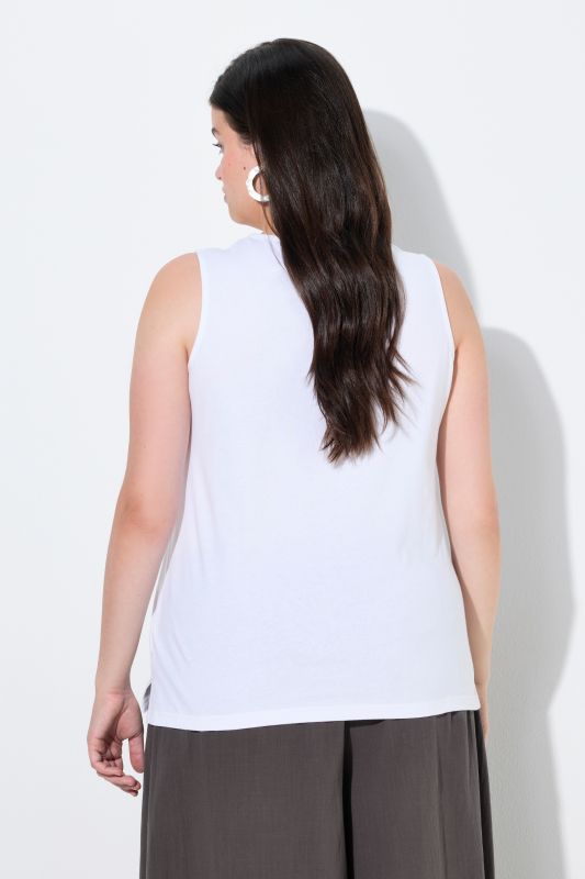 Débardeur en coton bio, modèle sans manches avec col en V, coupe Classic Fit