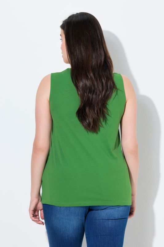 Débardeur en coton bio, modèle sans manches avec col en V, coupe Classic Fit