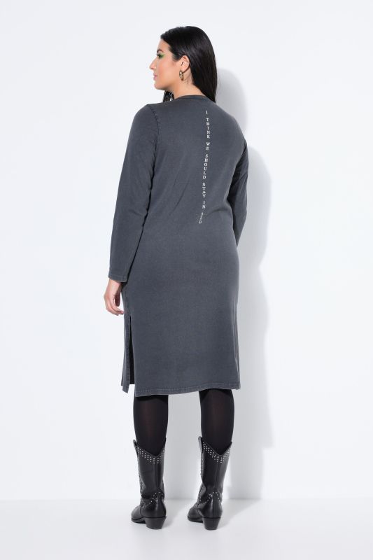 Robe midi en jersey, imprimés (petit sur le devant, grand derrière), coupe évasée