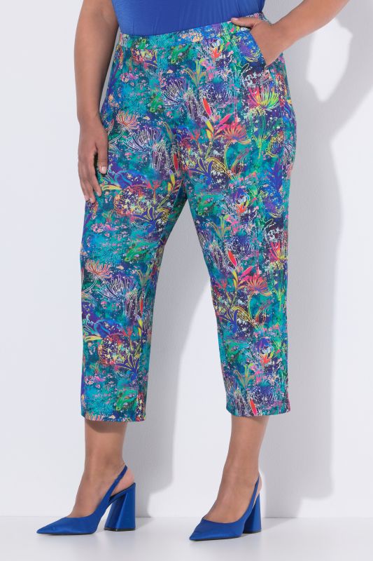 Pantalon 7/8 en jersey, jambe droite et large, taille élastique