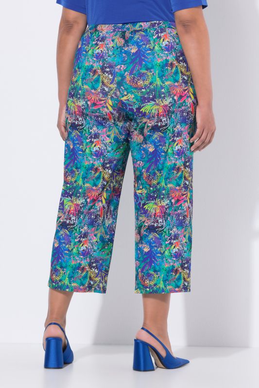 Pantalon 7/8 en jersey, jambe droite et large, taille élastique