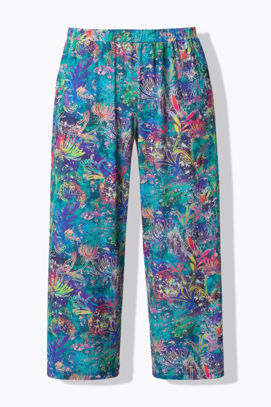 Pantalon 7/8 en jersey, jambe droite et large, taille élastique