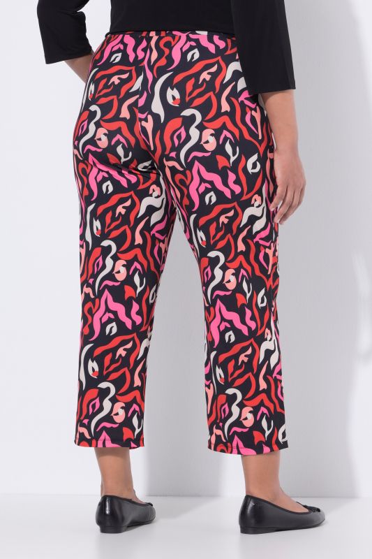 Pantalon 7/8 en jersey, motif zébré, jambe large et taille élastique