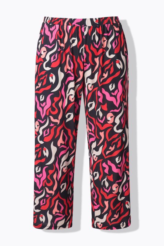 Pantalon 7/8 en jersey, motif zébré, jambe large et taille élastique