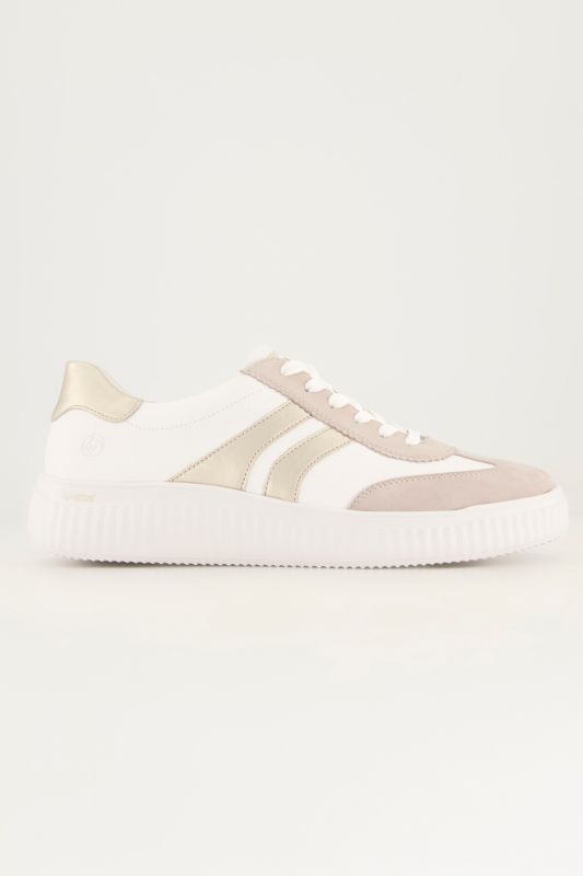 Sneakers en cuir Remonte, mélange de cuirs, semelle intérieure amovible - largeur G