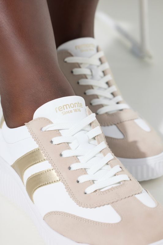 Sneakers en cuir Remonte, mélange de cuirs, semelle intérieure amovible - largeur G