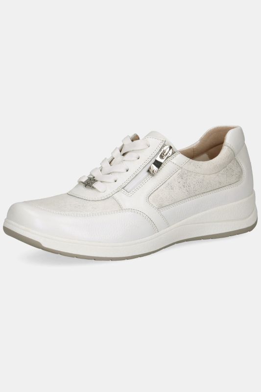 Sneakers en cuir Caprice, fermeture zippée, semelle de propreté amovible - largeur H