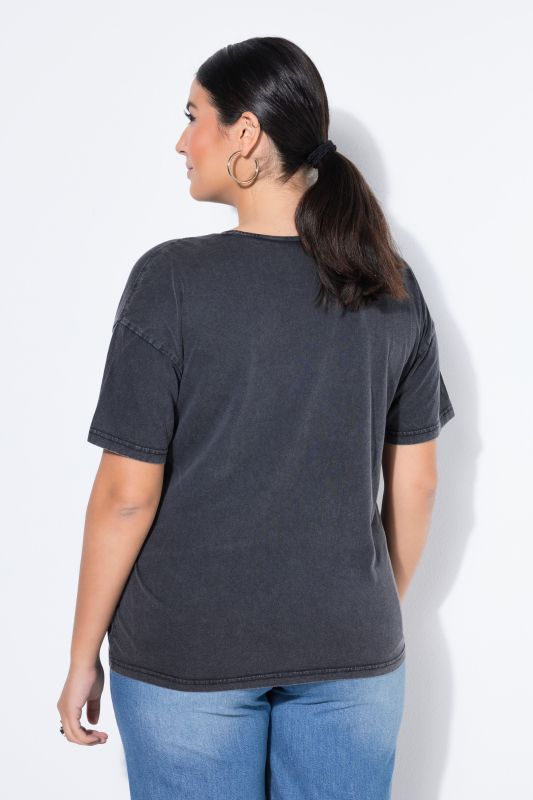 T-shirt manches courtes, imprimé raisins et style vintage