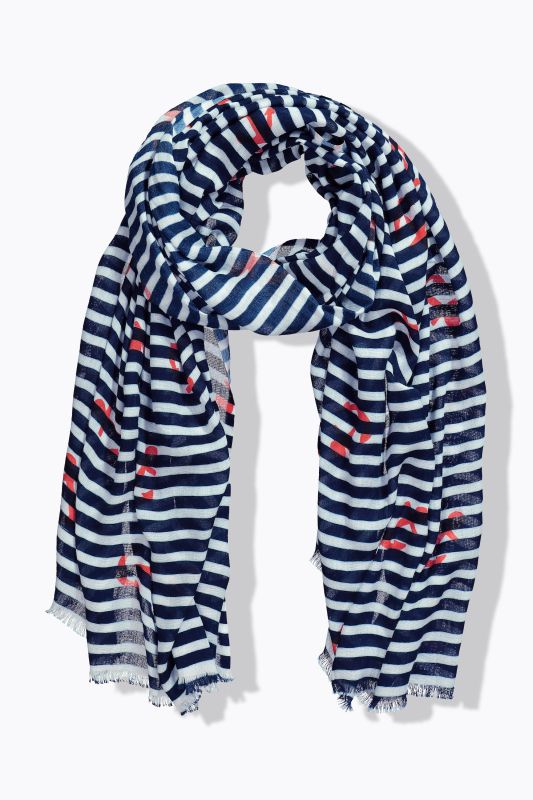 Foulard à rayures, motif ancres