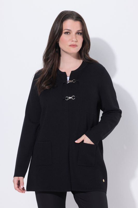 Cardigan col montant Teddy et manche longue, maille gaufrée