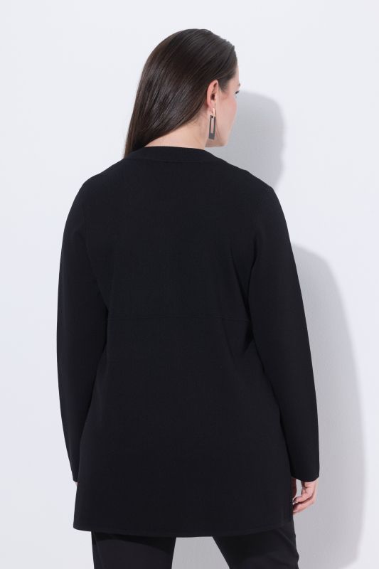 Cardigan col montant Teddy et manche longue, maille gaufrée