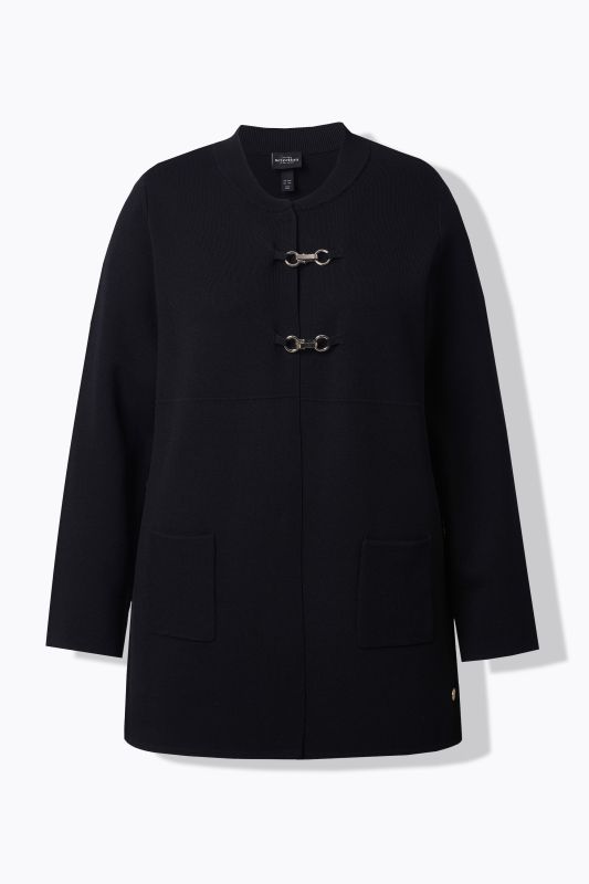 Cardigan col montant Teddy et manche longue, maille gaufrée