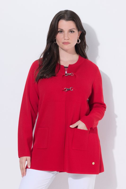 Cardigan col montant Teddy et manche longue, maille gaufrée