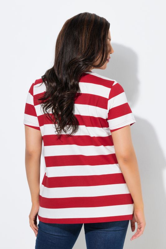 T-shirt rayé, coupe Classic Fit, col rond et manches courtes