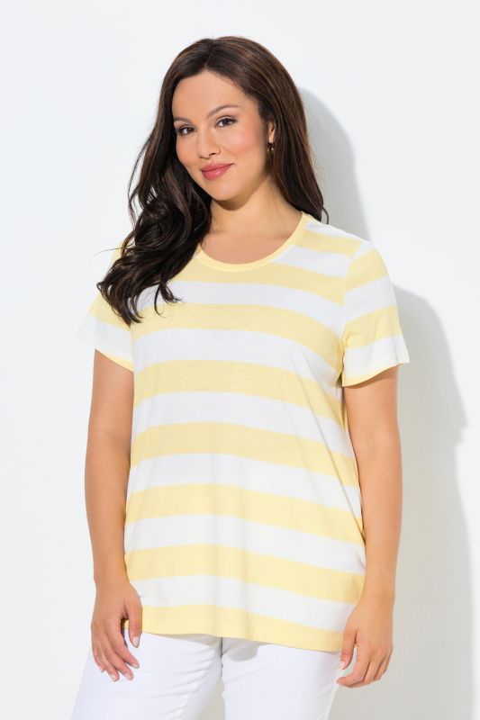 T-shirt rayé, coupe Classic Fit, col rond et manches courtes