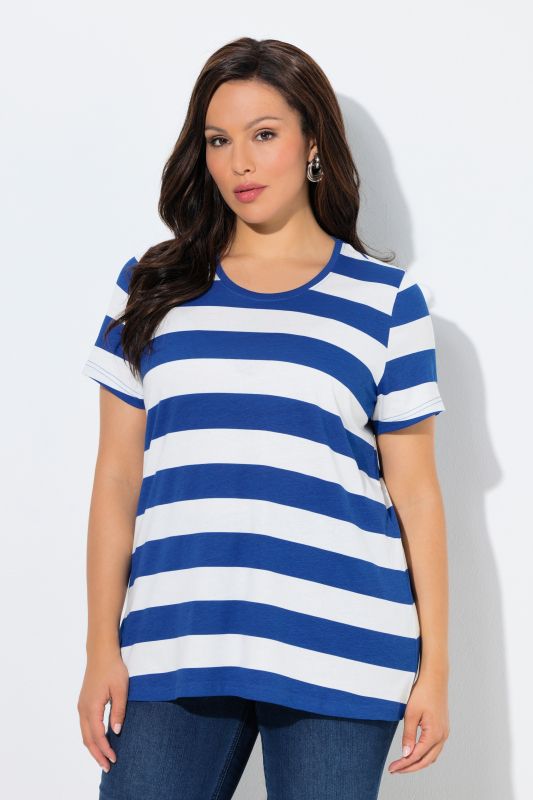 T-shirt rayé, coupe Classic Fit, col rond et manches courtes