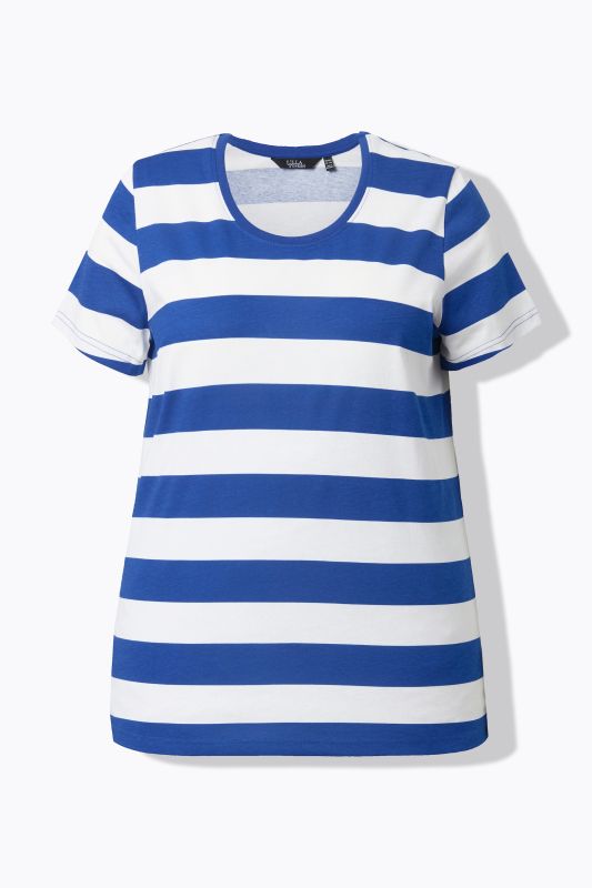 T-shirt rayé, coupe Classic Fit, col rond et manches courtes