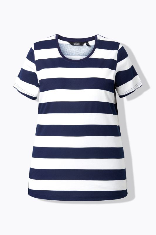 T-shirt rayé, coupe Classic Fit, col rond et manches courtes