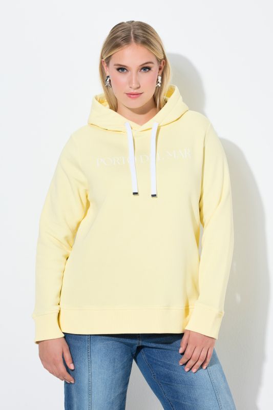 Sweat-shirt à capuche, inscription et manches longues, coupe Classic Fit