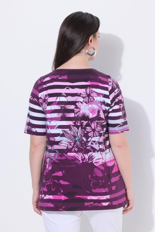 T-shirt en coton Pima, encolure bateau et manches courtes