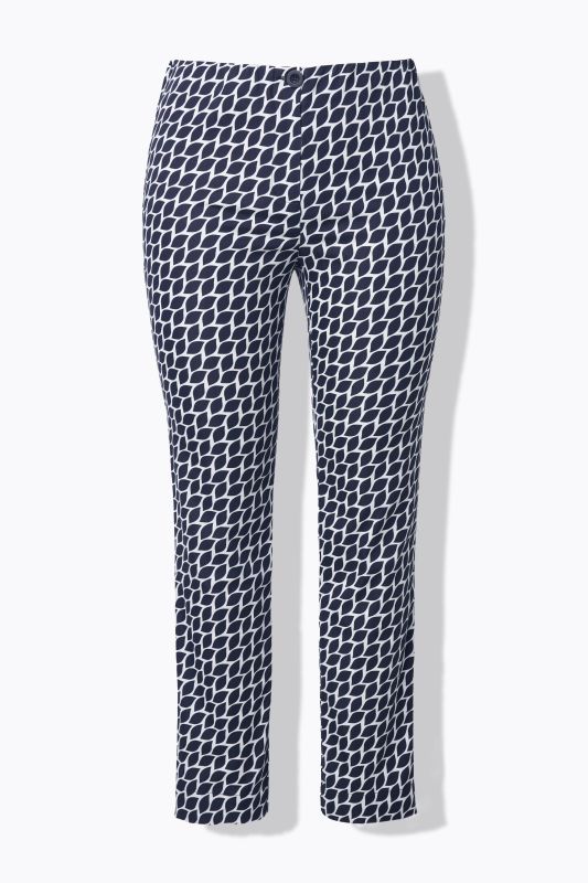Pantalon jambe droite, motif graphique, taille élastique