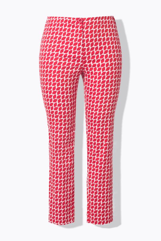 Pantalon jambe droite, motif graphique, taille élastique
