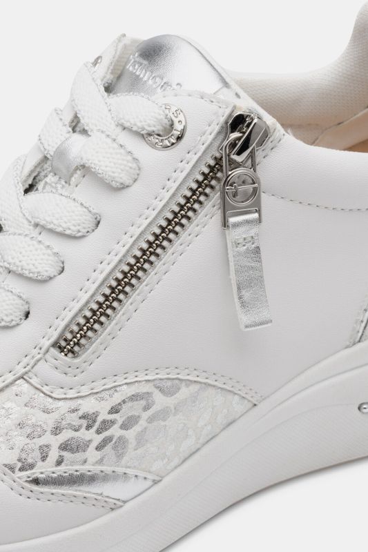 Sneakers en cuir Tamaris Comfort, semelle de propreté amovible – largeur Wide Fit confortable