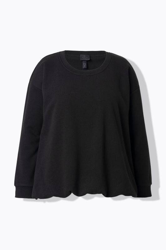 Sweat-shirt court, coupe Boxy Fit, col rond et manches longues