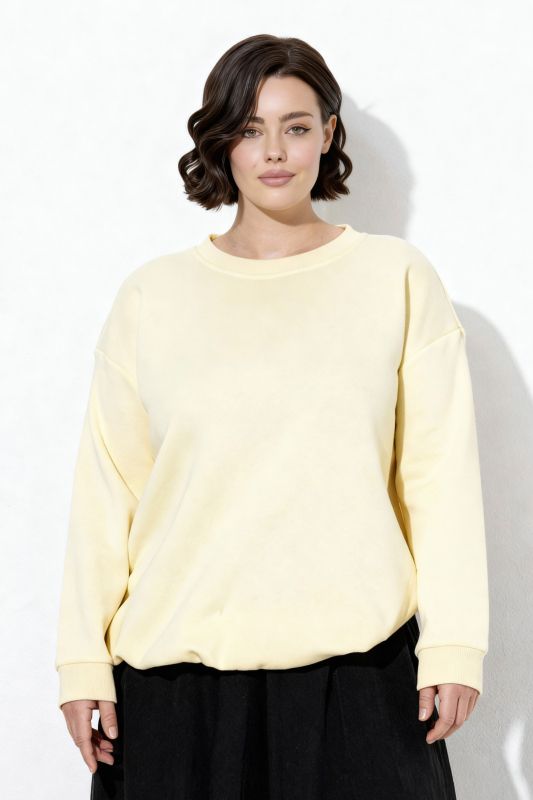 Sweat-shirt court, coupe Boxy Fit, col rond et manches longues