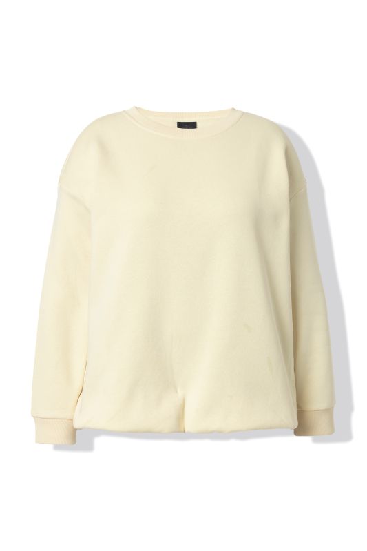 Sweat-shirt court, coupe Boxy Fit, col rond et manches longues