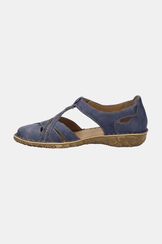 Sandales en cuir Josef Seibel, fermeture à scratch - largeur G