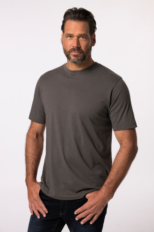 T-shirt Basic en coton peigné, col rond - jusqu'au 8 XL