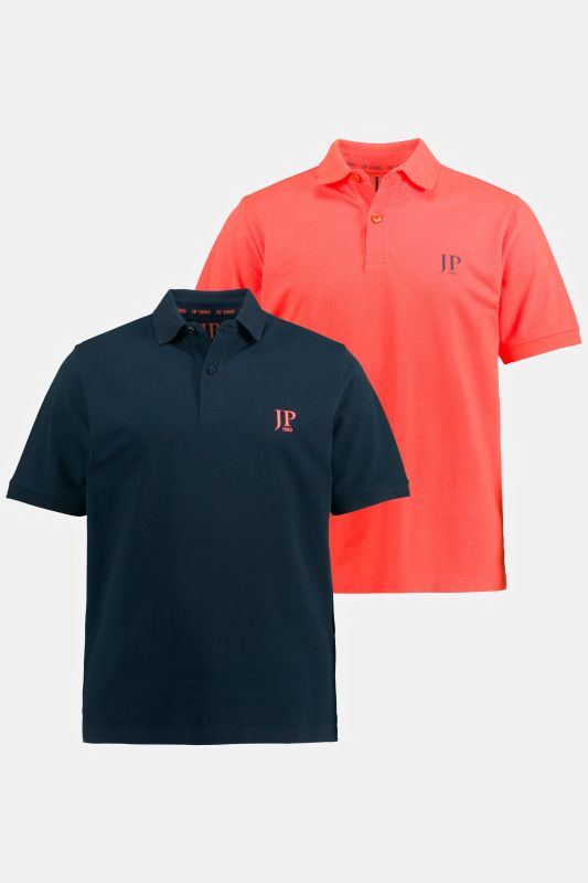 Lot de 2 polos, collection Basic - coton piqué, peigné
